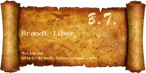 Brandt Tibor névjegykártya
